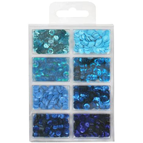 Cup Sequin Kit,  7mm 25gr/Pkg - Rhythm Blues