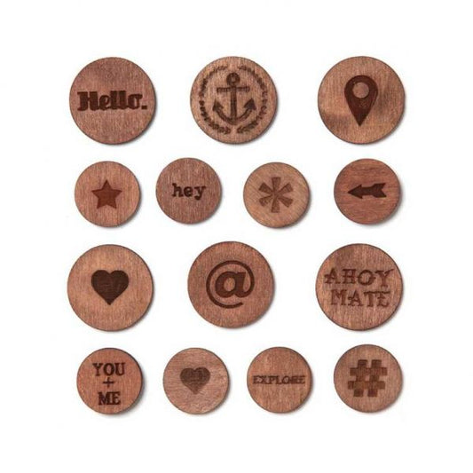 Atlantic Laser-Cut Wood Veneer Burnished Circles 36pcs