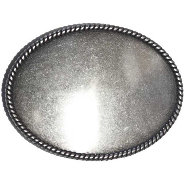 Antique Silver Oval Inlay Bezel Buckle 3.5" 1/Pk