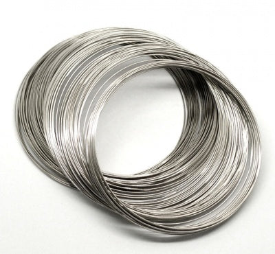 Memory Wire for Beading bracelets, Antique Silver, 80mm dia, 200 loops