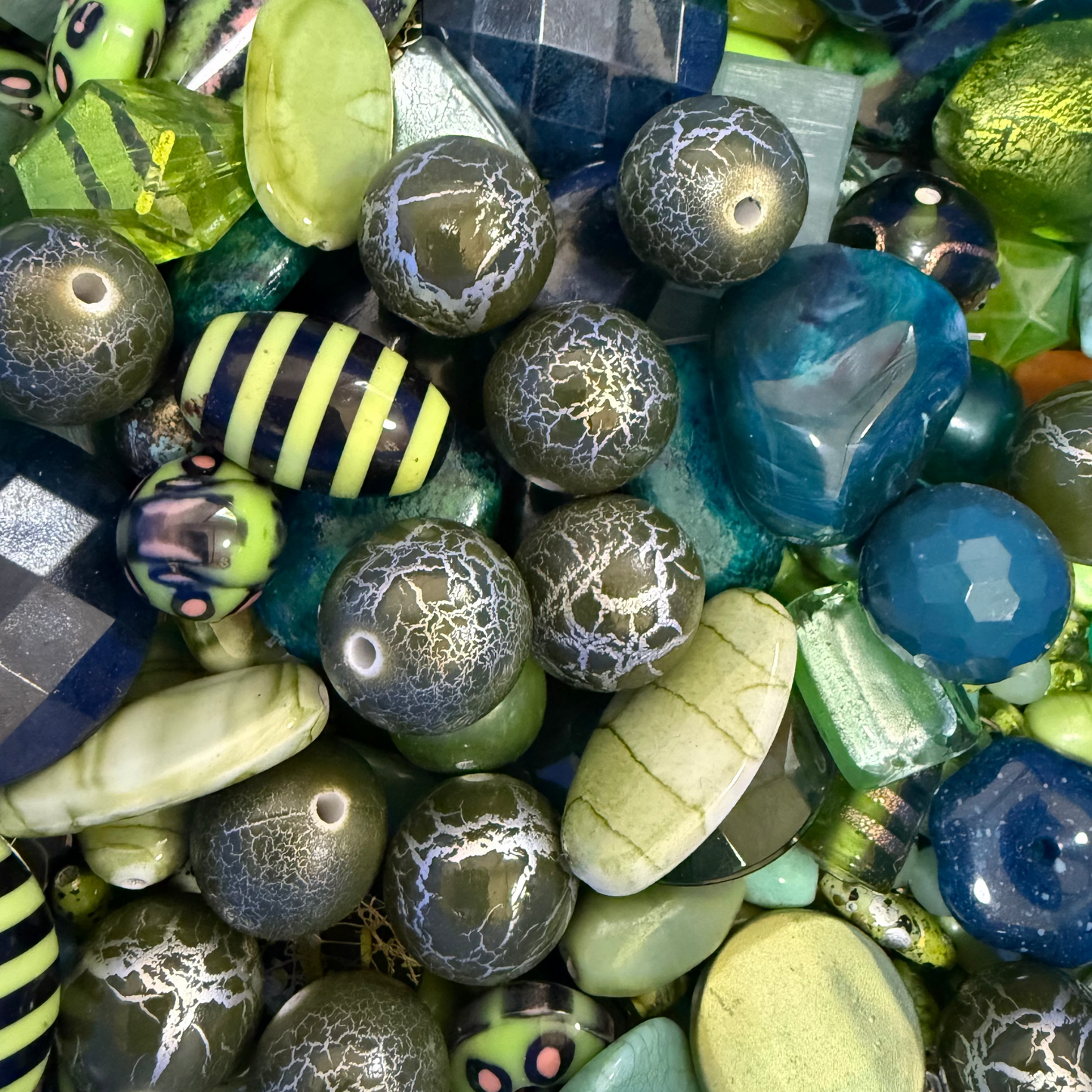 Bead Mix, Forest Green, 200 grams