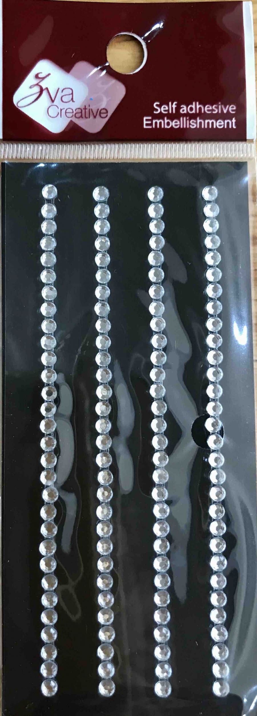 Self-Adhesive Jewel Embellishments 2.125"X6" Sheet, Basic Lines 0.3cm Clear