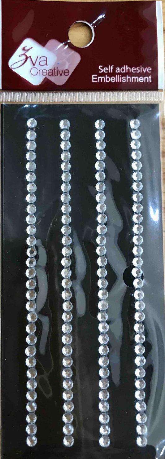 Self-Adhesive Jewel Embellishments 2.125"X6" Sheet, Basic Lines 0.3cm Clear