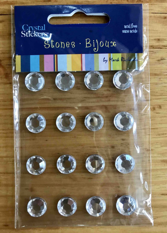Crystal Clear Stickers Elements 10mm Round 16 pcs