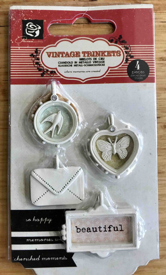 Trinkets Metal Charms Songbirds, .75" To 1.5", 4 pcs
