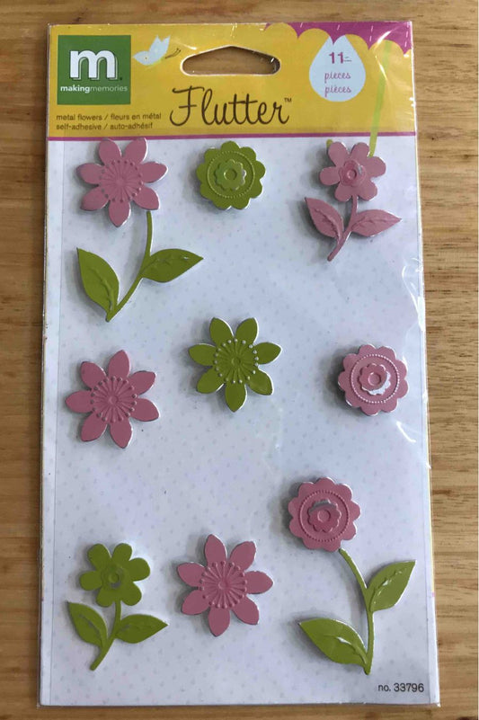 Metal Flowers - Self-Adhesive  11pcs