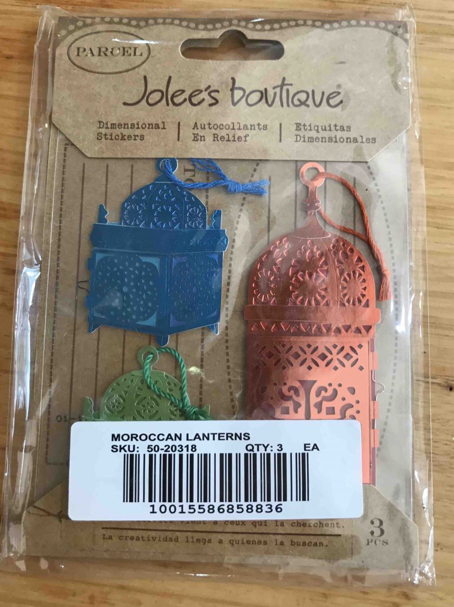 Parcel Dimensional Stickers, Moroccan Lanterns, 3pcs