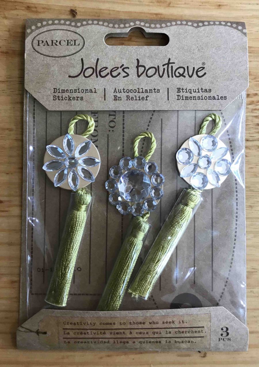 Parcel Dimensional Stickers, Vintage Beaded Tassels, 3pcs