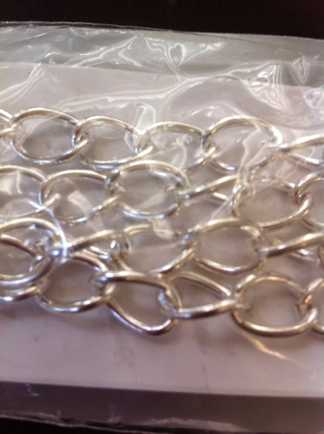 Silver Plated Twisted Oval Link Chain, 12 x8mm, 1metre