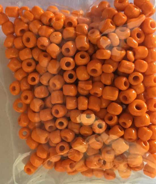 Seed Beads, Opaque Orange size 6/0 (3.6mm), 25 grams