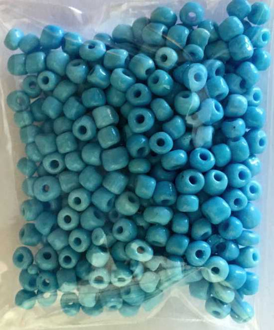 Seed Beads, Opaque Light Blue size 6/0 (3.6mm), 25 grams