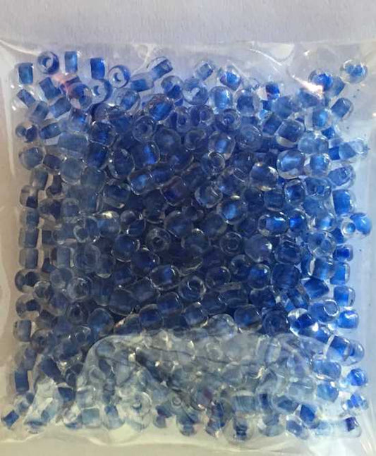 Seed Beads, Inside Colour Blue, size 6/0 (3.6mm), 25 grams