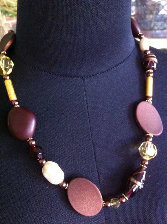 Desert Sands Beaded Necklace, 54cm