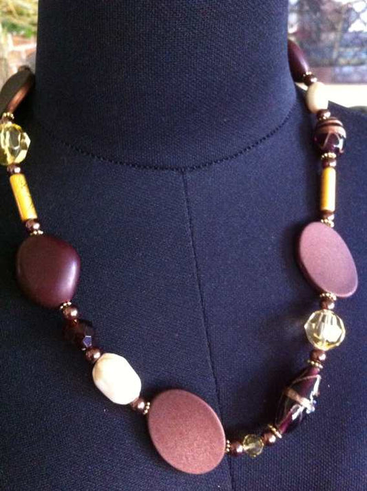 Desert Sands Beaded Necklace, 54cm