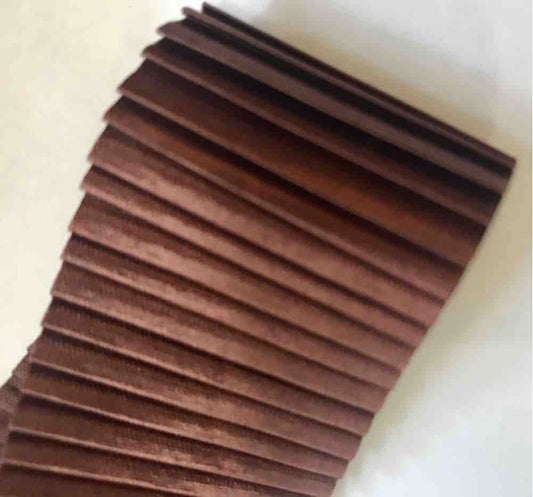Pleated Satin Ribbon, Chocolate, 30mm, 1 metre