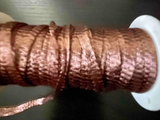 Tube Ribbon Wire Mesh, 6mm Brown, 1 metre,  Beadsmith