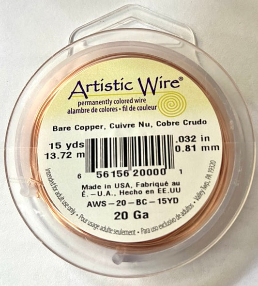 Artistic Wire Bare Copper, 20 gauge 15 yards Larger Spool