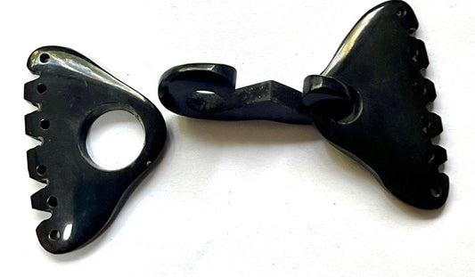 Black Necklace Feature Clasp, 50mm, 6 rows, 1 set