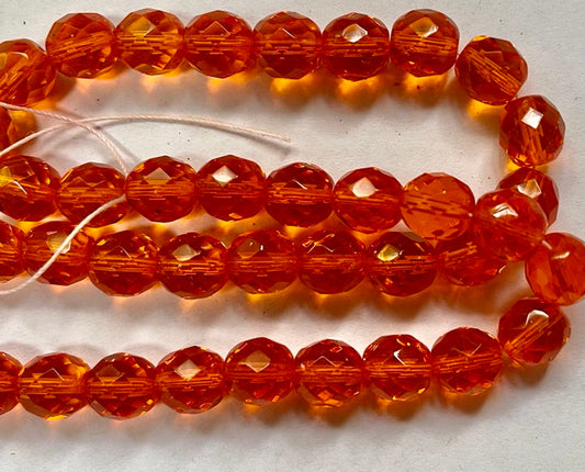 Czech Firepolished beads 10mm Hyacinth 16in strd, 50 beads