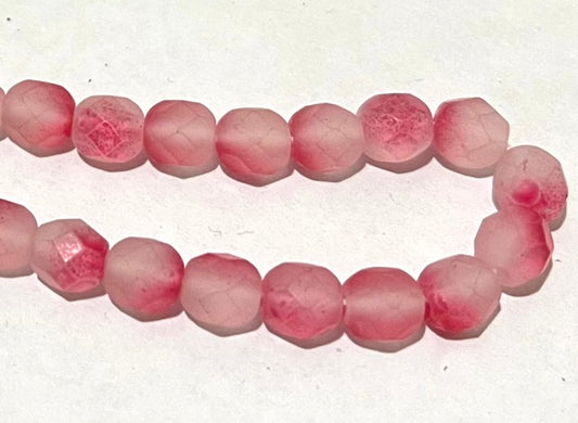 Czech Firepolished beads 6mm Strawberry,  50 beads