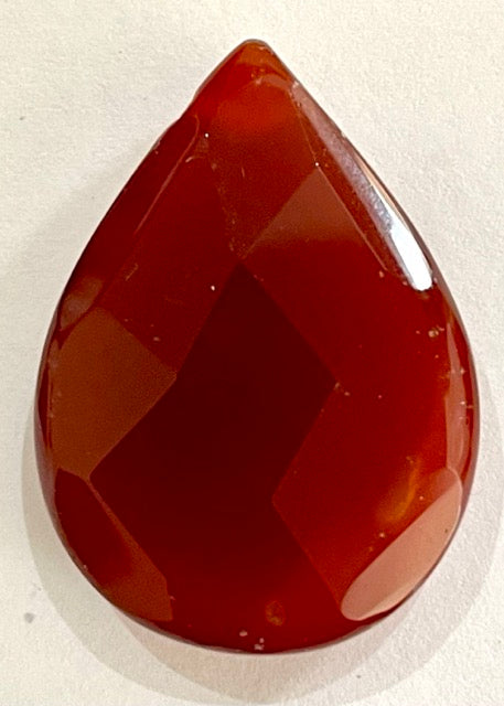 Carnelian - Faceted Teardrop Pendant (25x35mm), 1pc