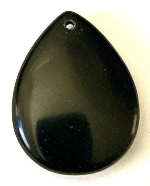 Black Onyx - Teardrop pendant 35x45mm, 1pc