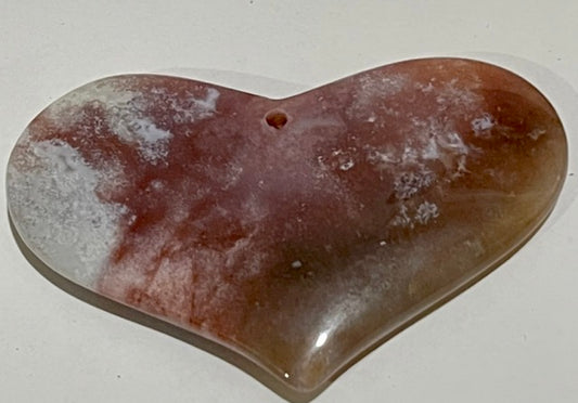 Agate Indian - Heart Pendant (40x65mm) 1 pc - Huge