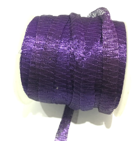 Tube Ribbon Wire Mesh, 6mm Purple 1 metre,