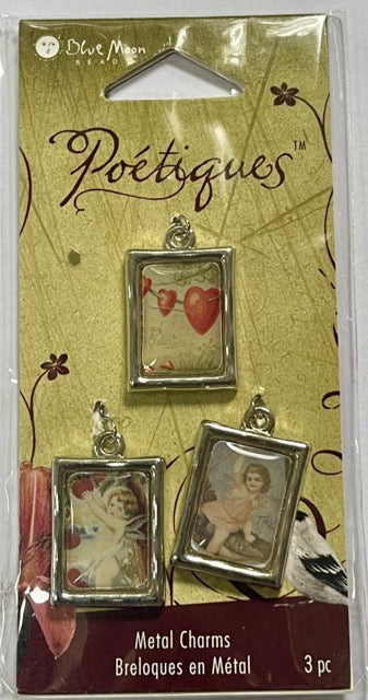 Blue Moon Poetiques Metal Graphic Charms, 9 pcs, each pc different