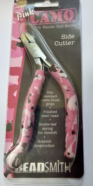 Side Cutter Plier  - Beadsmith - Pink Camouflage Gun Handle