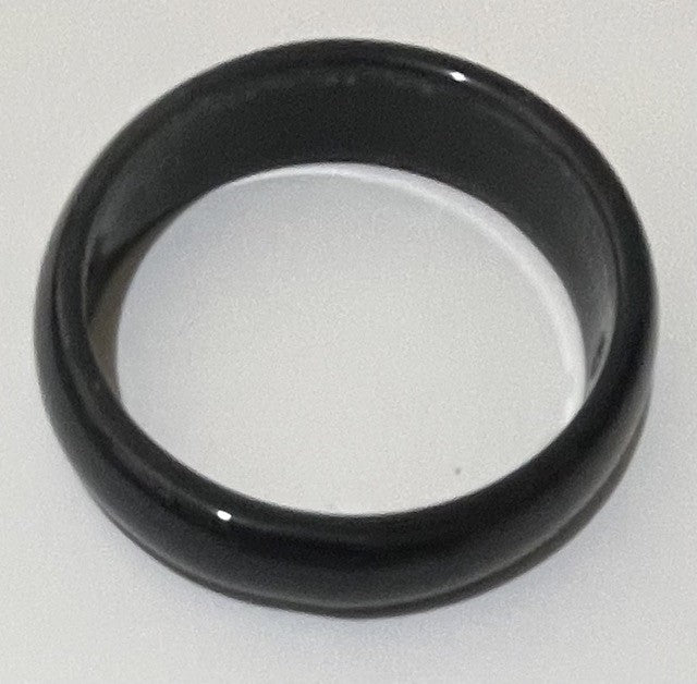 Black Onyx, Donut Bead about 52 - 55 mm in diameter, 5-7mm thick hole 1mm, 1 pc