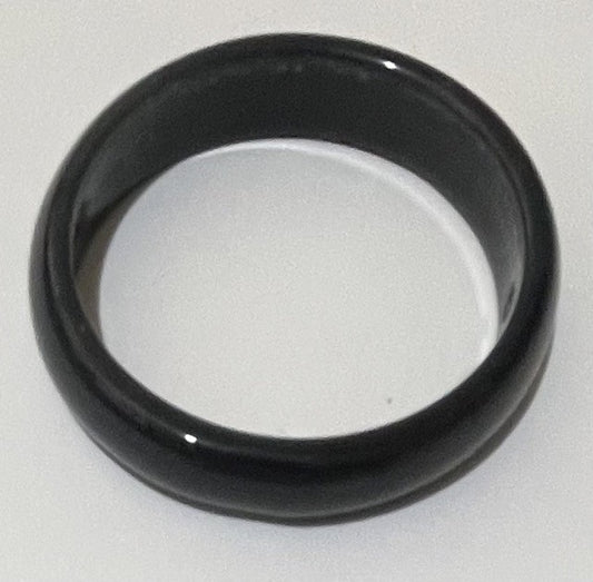 Black Onyx, Donut Bead about 52 - 55 mm in diameter, 5-7mm thick hole 1mm, 1 pc