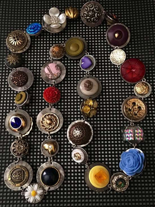 Altered Art Necklace, two necklaces in one, 100cm, upcycled and recycled necklace, handmade