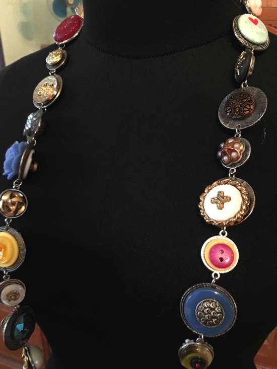 Altered Art Necklace, two necklaces in one, 100cm, upcycled and recycled necklace, handmade