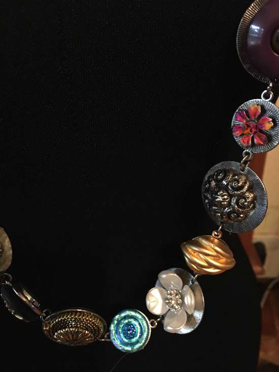 Altered Art Necklace, two necklaces in one, 100cm, upcycled and recycled necklace, handmade