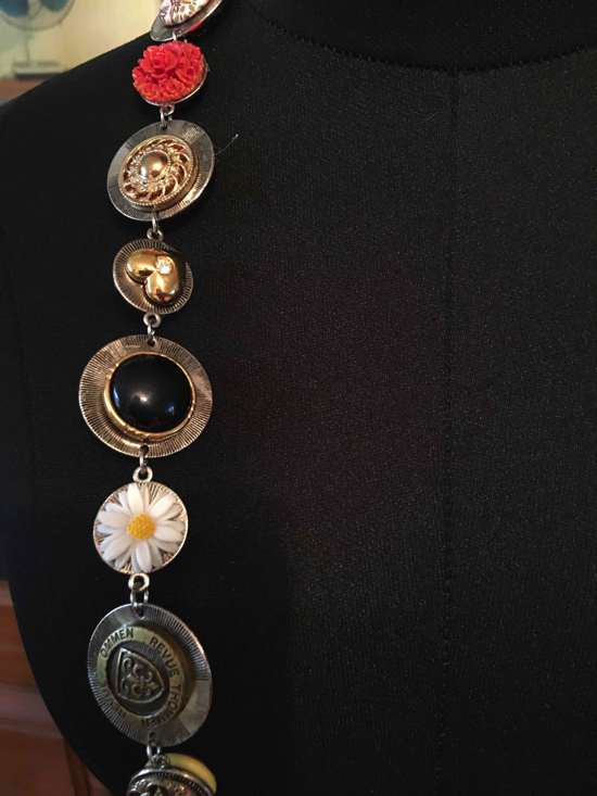 Altered Art Necklace, two necklaces in one, 100cm, upcycled and recycled necklace, handmade