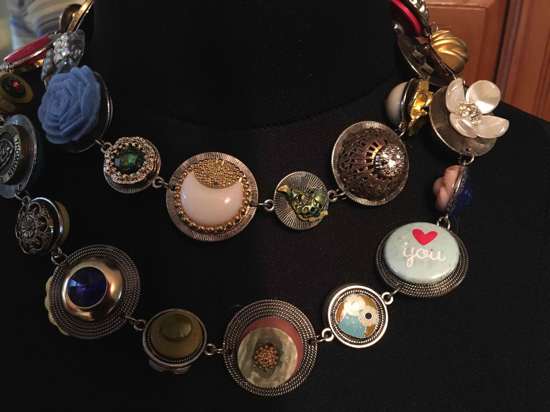Altered Art Necklace, two necklaces in one, 100cm, upcycled and recycled necklace, handmade
