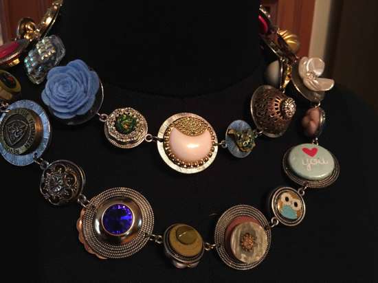 Altered Art Necklace, two necklaces in one, 100cm, upcycled and recycled necklace, handmade