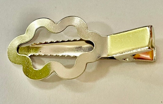 Hair Clip, Nickel Plate, 50mm x 20mm, 10 pcs flower shape