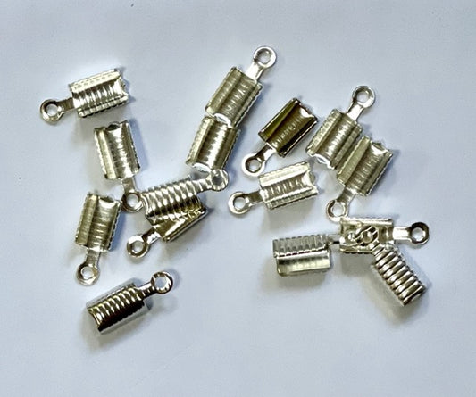 Fold Over clasps Silver, 12mm x 4mm, 20pcs