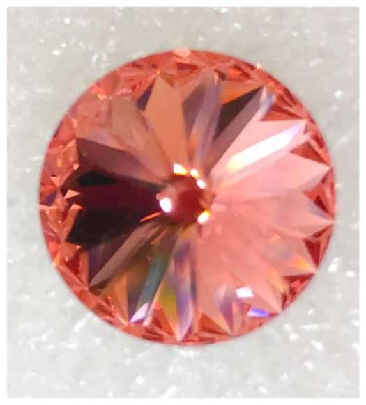 Swarovski Crystal Earrings, Rose Peach, 14mm, 1 pair