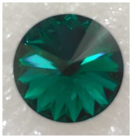 Swarovski Crystal Earrings, Emerald, 14mm, 1 pair