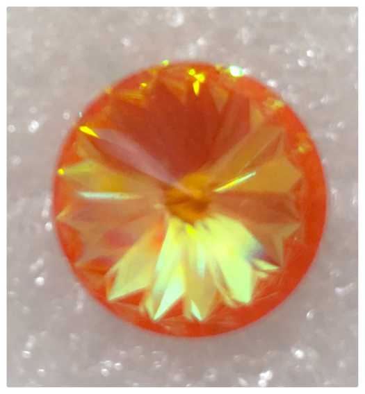Swarovski Crystal Earrings, Ultra Orange AB, 14mm, 1 pair