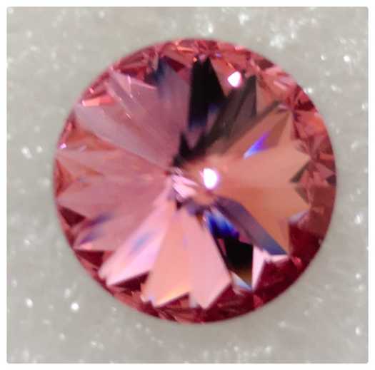 Swarovski Crystal Earrings, Rose, 14mm, 1 pair