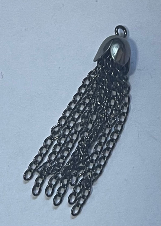 Black Nickel Tassel, 8x35mm 1 piece