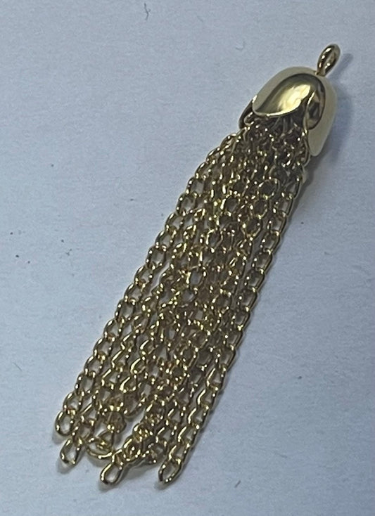 Gold Plate Tassel, 8x35mm 1 piece