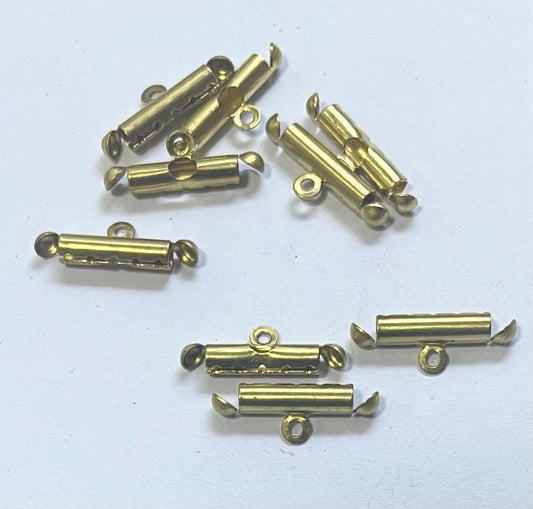 Row Endings, Raw Brass, 12 x 3mm, 5 rows, 20 pcs