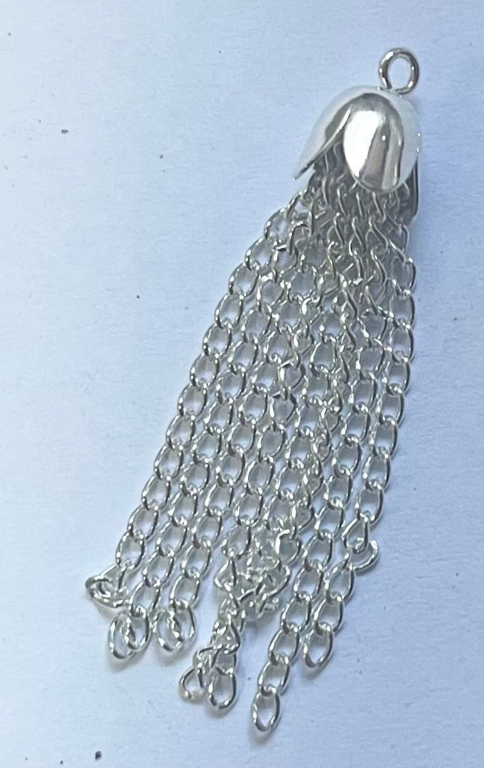 Tassle Silver 8x35mm 1 piece