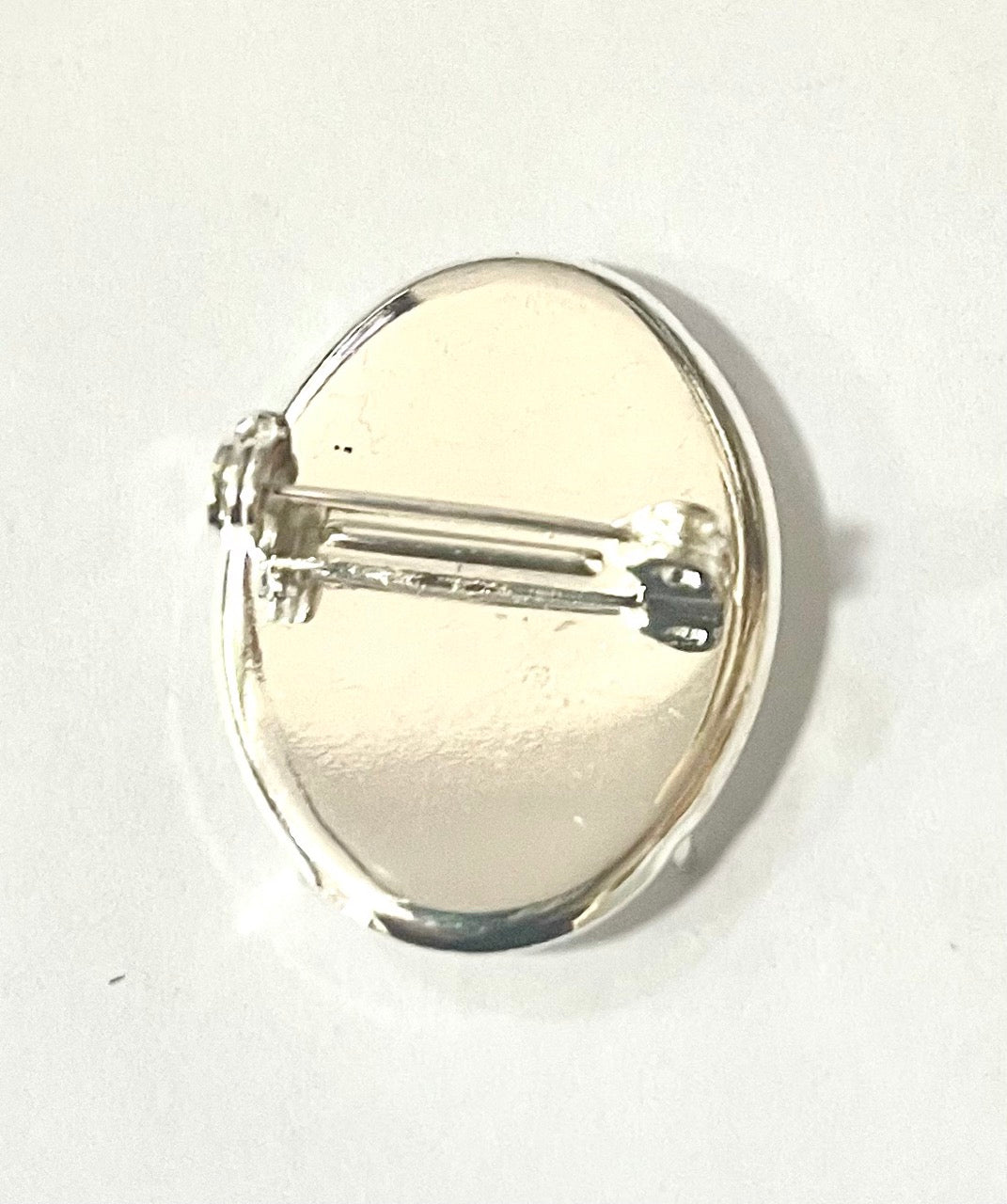 Silver Plate Disc Part 22 x 30mm Brooch Base Pin, 6pcs