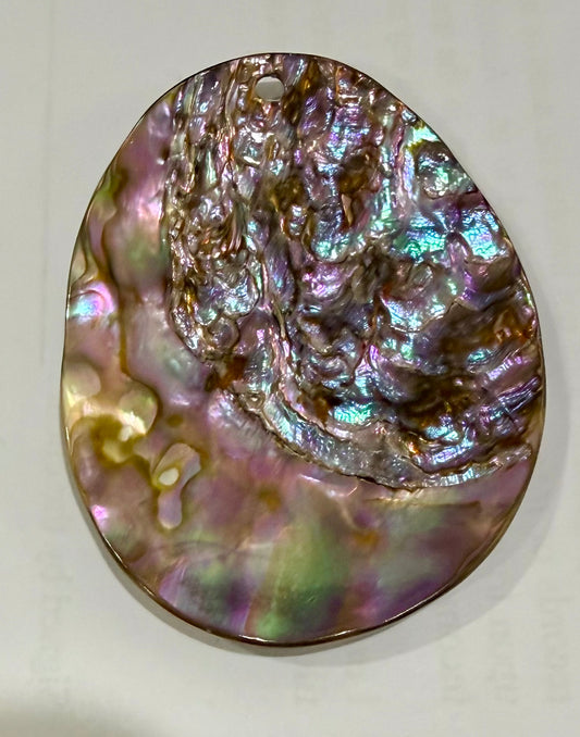 Abalone Free-Form Pendant – Pink & Purple – 65 x 45mm, 1pc